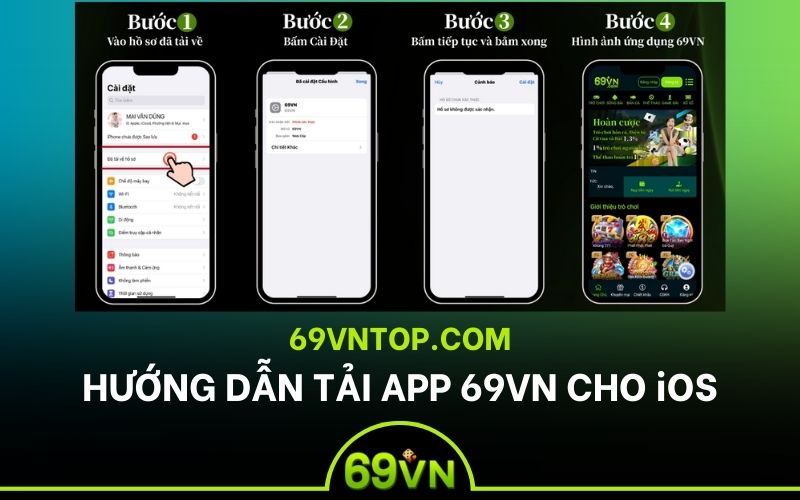 Hướng dẫn thao tác tải app 69VN cho iOS
