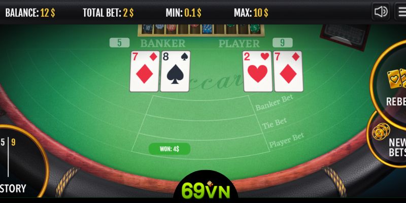 chơi baccarat xanh chín tại 69vn